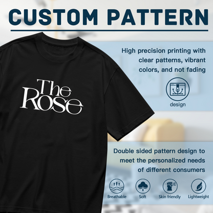 Minimalist The Rose Serif Letter Plus Size Women Printed T-Shirt