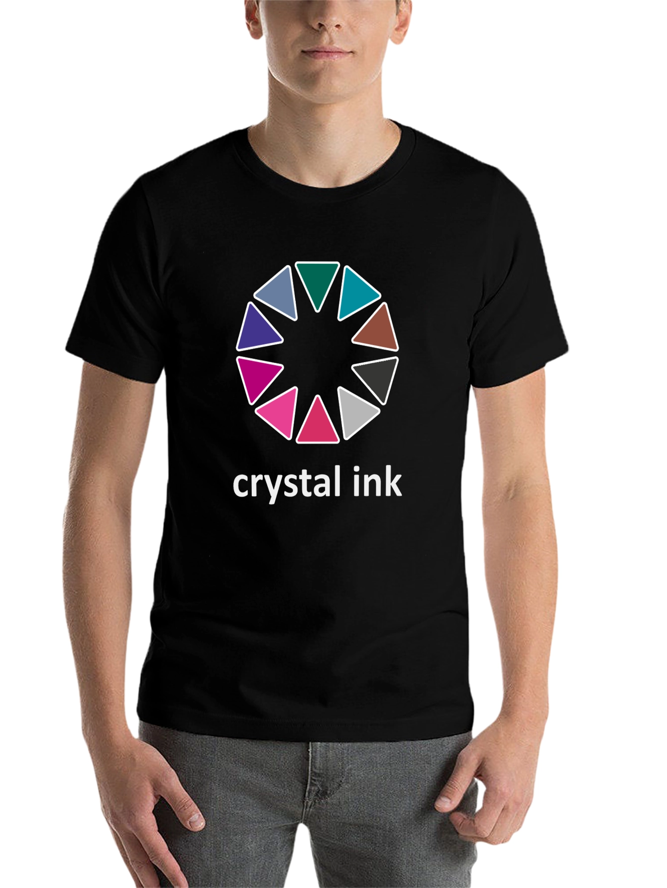 Crystal Ink Graphic Tee - Stylish Black Cotton T-Shirt