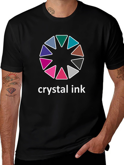 Crystal Ink Graphic Tee - Stylish Black Cotton T-Shirt