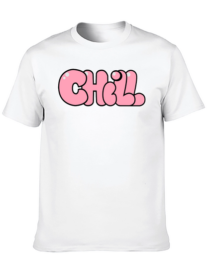 Chill Bubble Letter Graphic Tee - Black