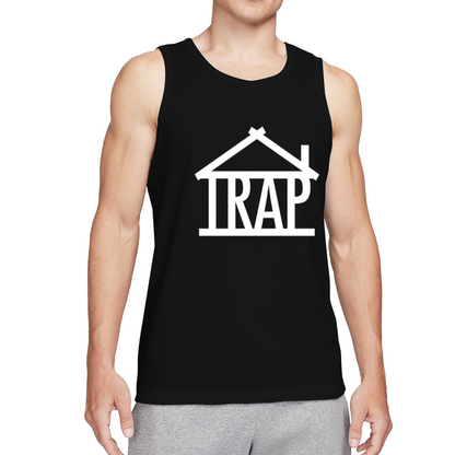 Trap House Hip Hop Minimal White Logo Street Tank Top