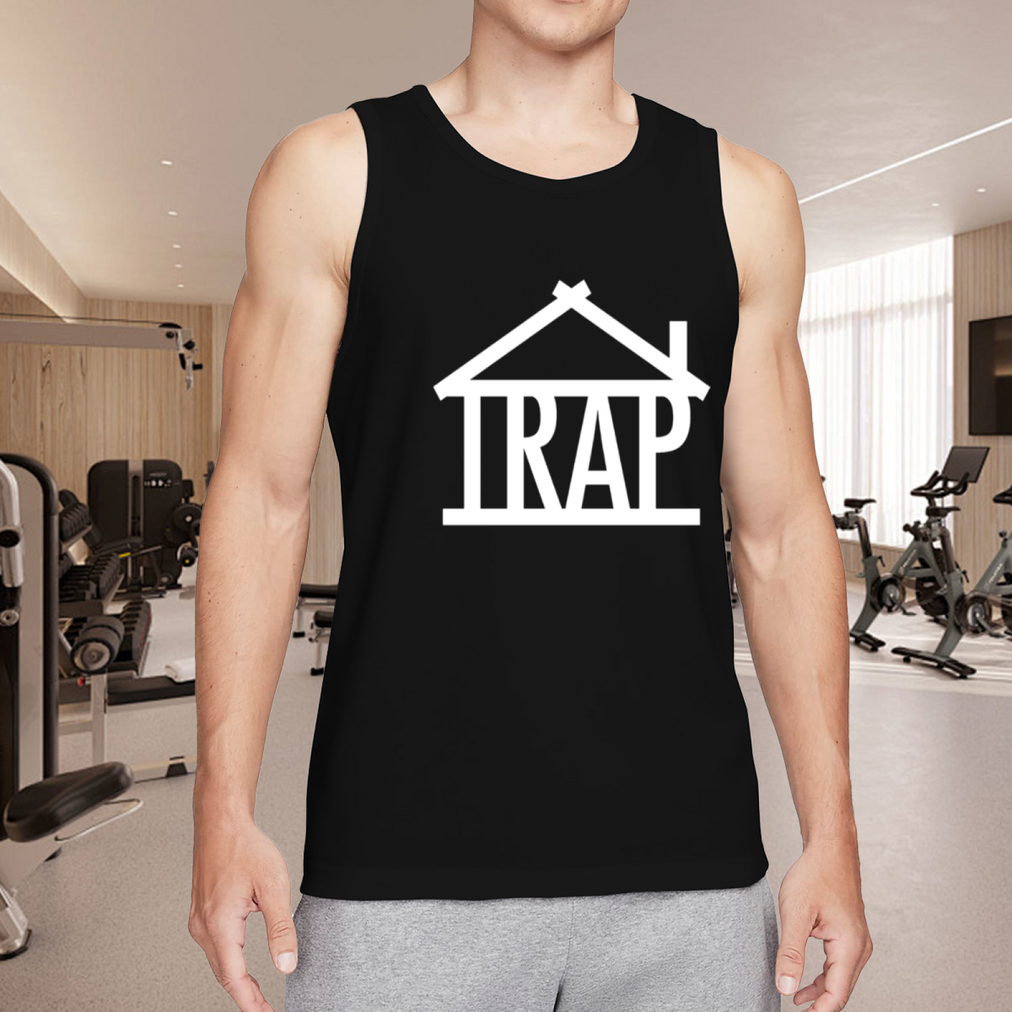 Trap House Hip Hop Minimal White Logo Street Tank Top