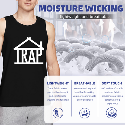 Trap House Hip Hop Minimal White Logo Street Tank Top