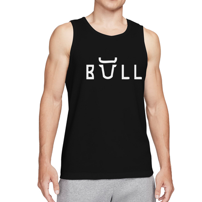 Minimal Bull Horn Typography Simple Streetwear Tank Top