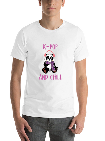 K-Pop and Chill Panda T-Shirt - Fun Music Tee