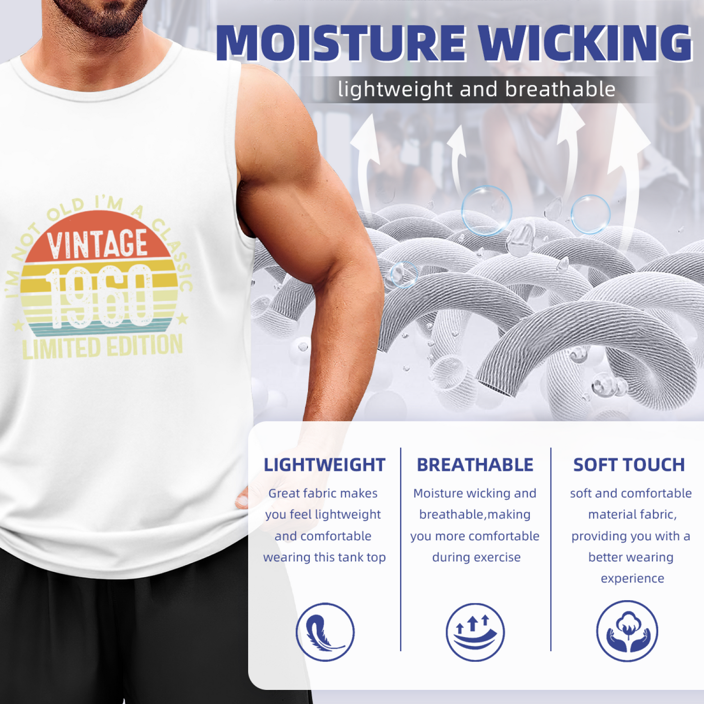 Vintage 1960 Limited Edition Retro Birthday Tank Top