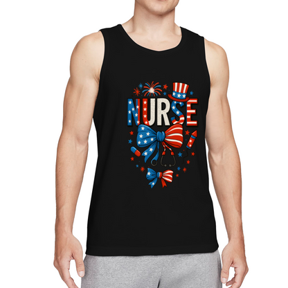 Patriotic USA Flag Nurse 4th Of July Medical Worker Tank Top