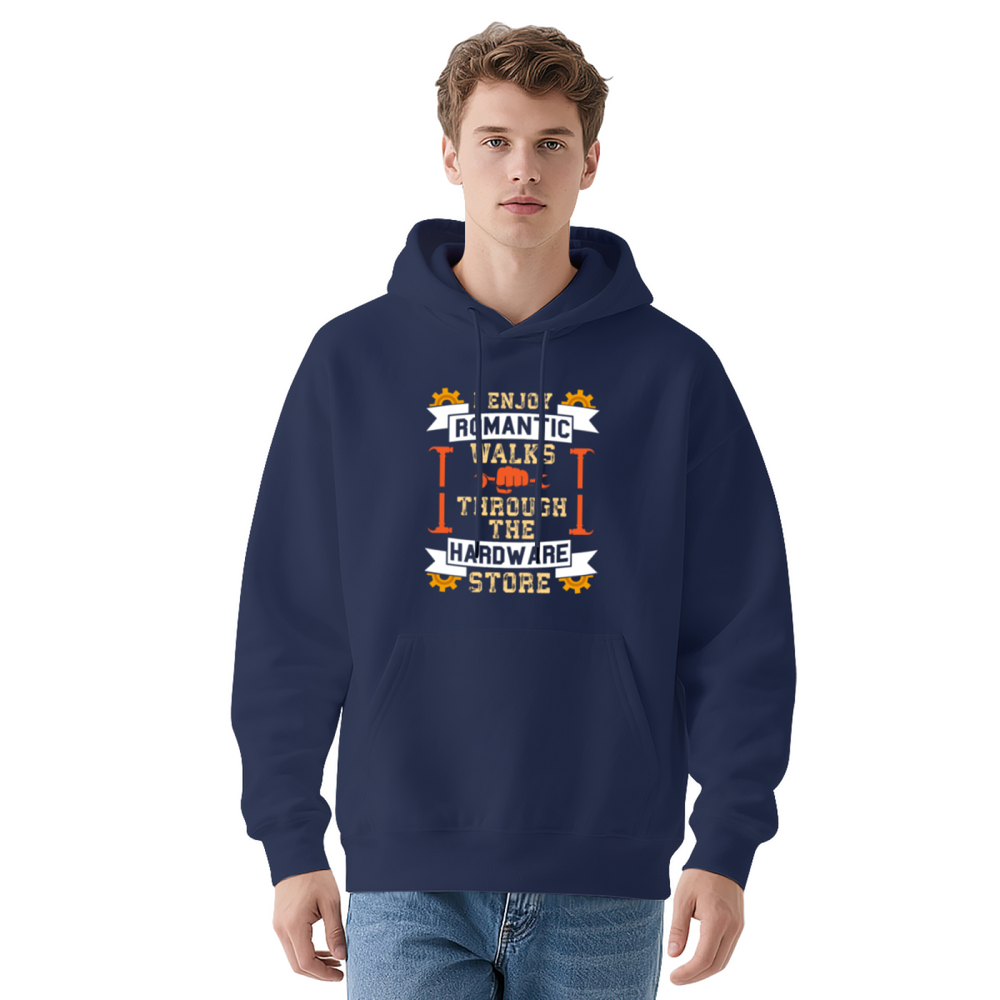 Hardware Store Lover Vintage Text Hoodie, Relaxed Comfortable Cut