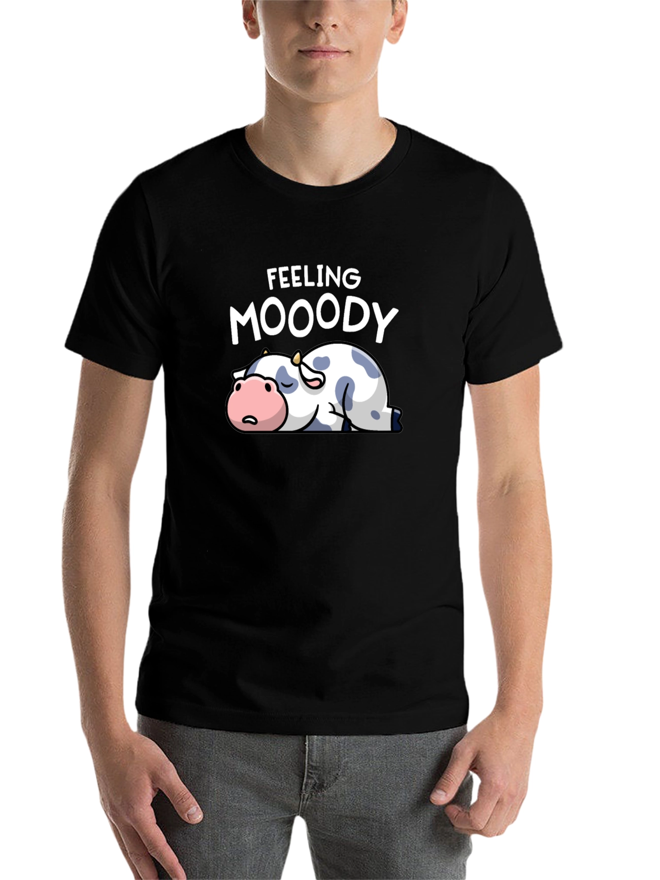 Feeling Moody Cow Graphic T-Shirt