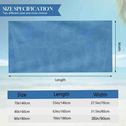 Solid Sky Blue Plain Beach Towel, Extra Smooth & Instantly Absorbent, Diverse Length Specs Offer All?Day Cozy After Swimming & Showering