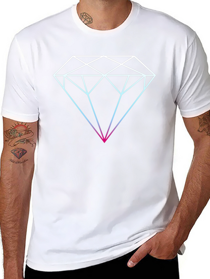 Geometric Diamond Graphic T-Shirt - Mens Black Tee