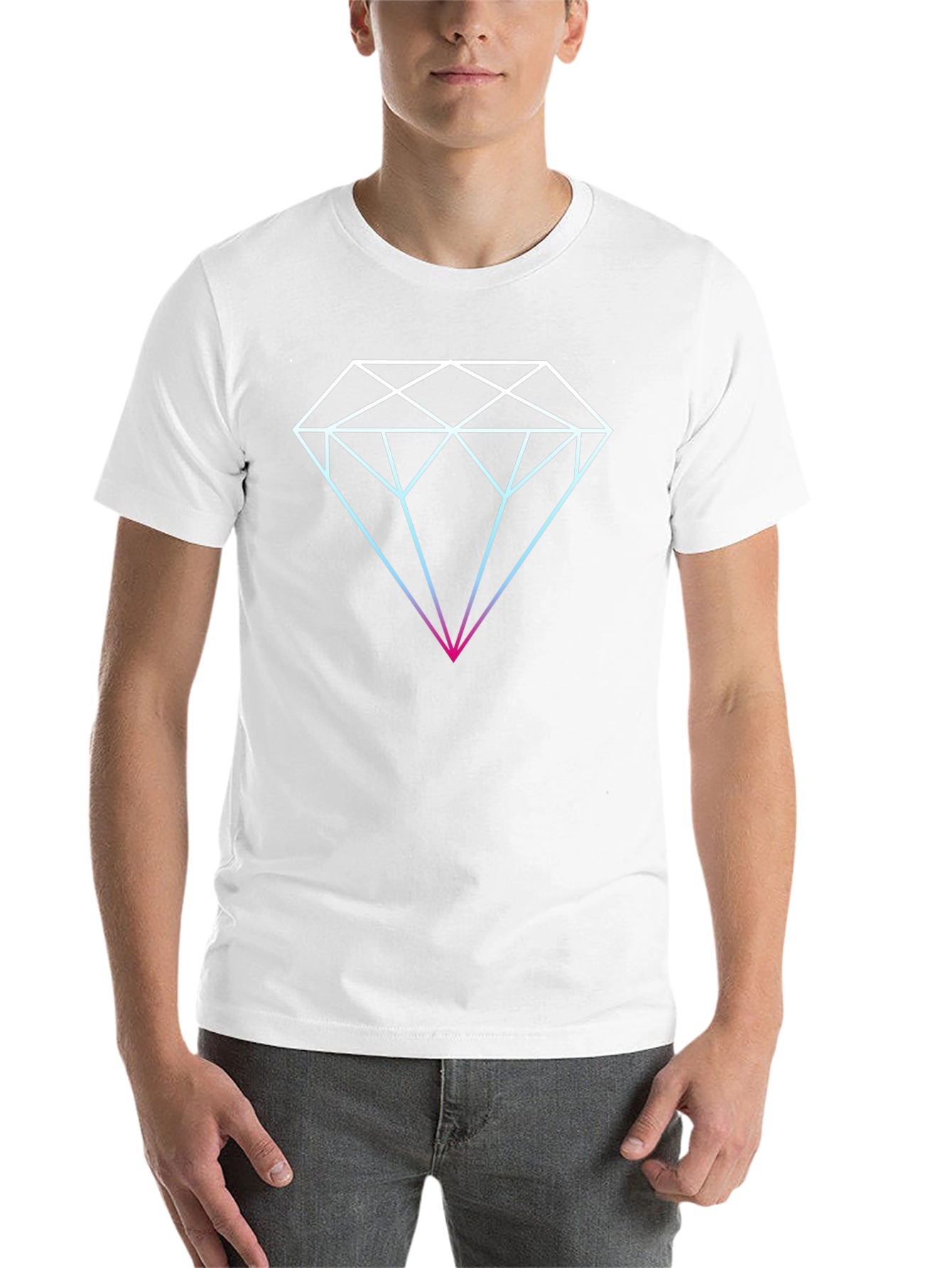 Geometric Diamond Graphic T-Shirt - Mens Black Tee