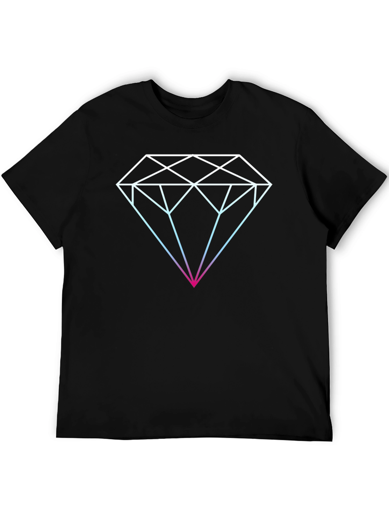 Geometric Diamond Graphic T-Shirt - Mens Black Tee