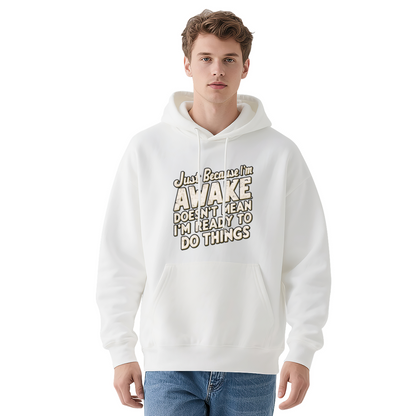 Lazy Mood Slogan Navy Hoodie, Ultra Comfort Daily Hooded Top
