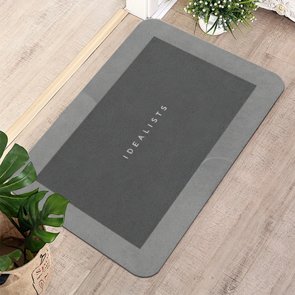 Minimalist IDEALISTS Grey Silicone Diatom Mat | Simple Neutral Bathroom Absorbent Rug