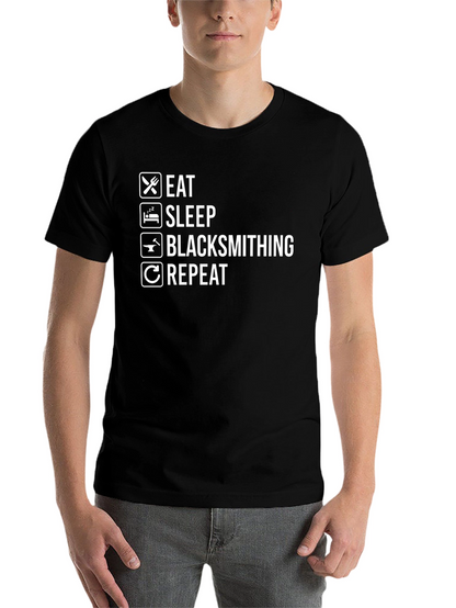 Eat Sleep Blacksmithing Repeat Black T-Shirt