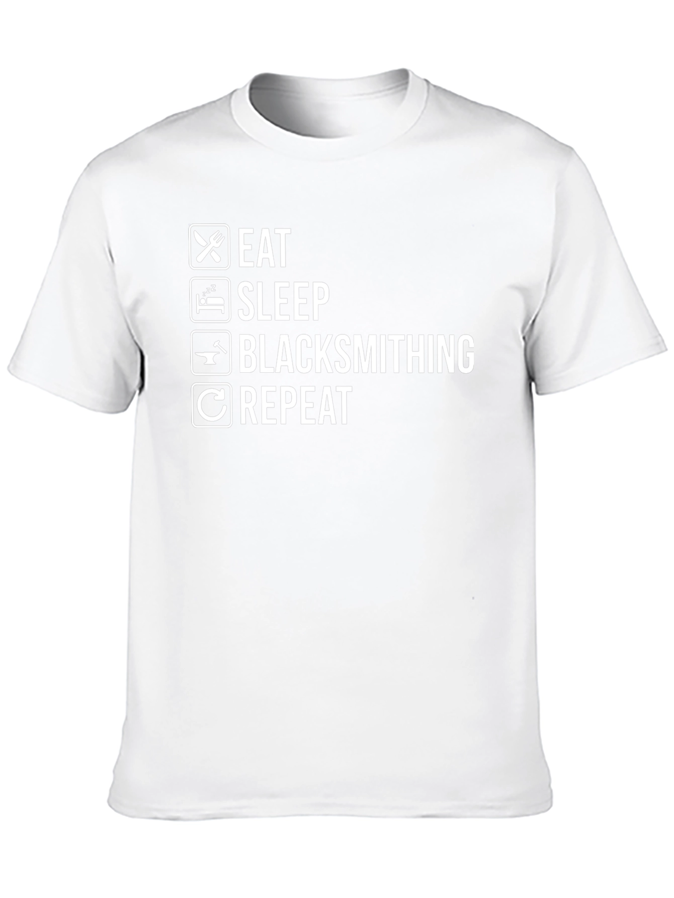 Eat Sleep Blacksmithing Repeat Black T-Shirt