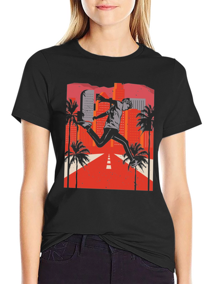 Retro City Jumper Black T-Shirt