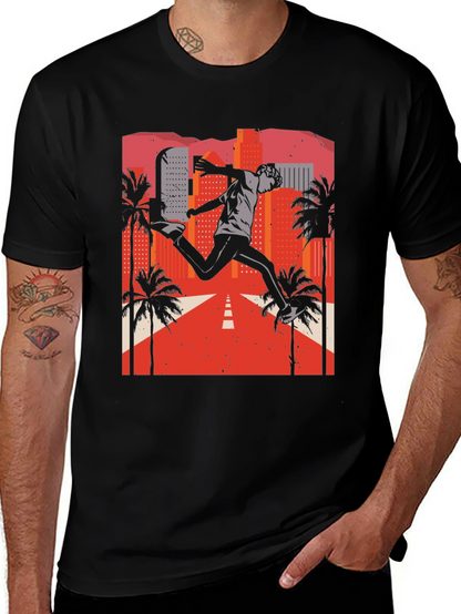 Retro City Jumper Black T-Shirt