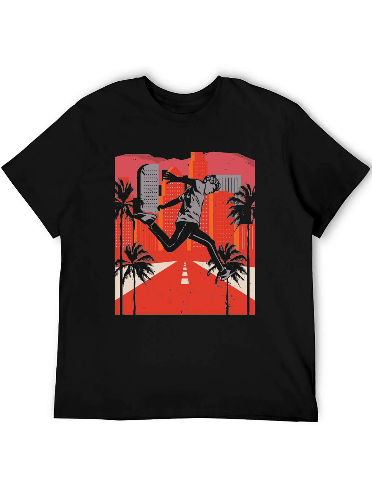 Retro City Jumper Black T-Shirt