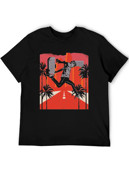 Retro City Jumper Black T-Shirt