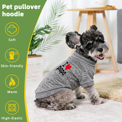 I Love Papa Gray Soft Comfy Pet Daily Sweater Cardigan