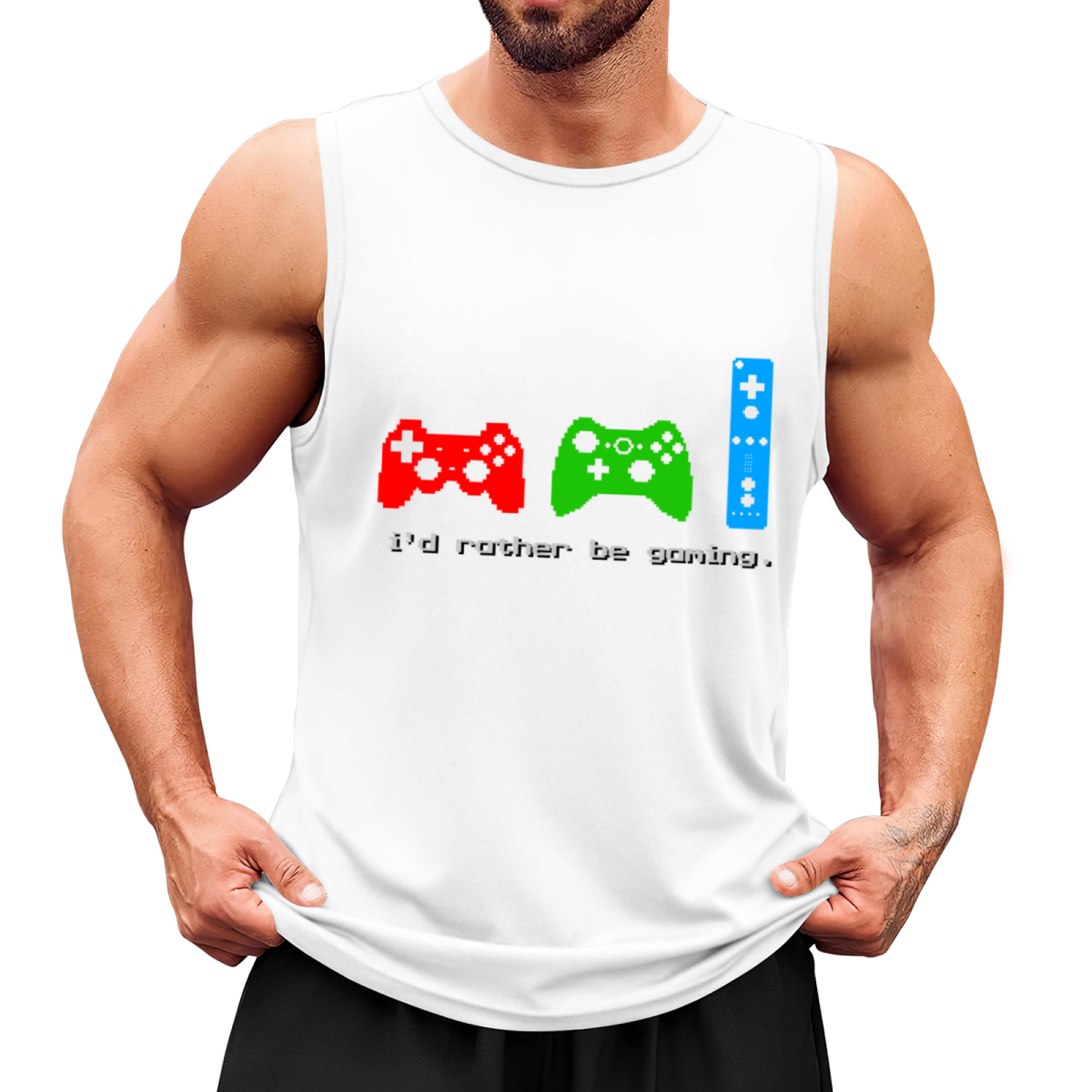 Retro Pixel Game Controller I¡¯d Rather Be Gaming Men Tank