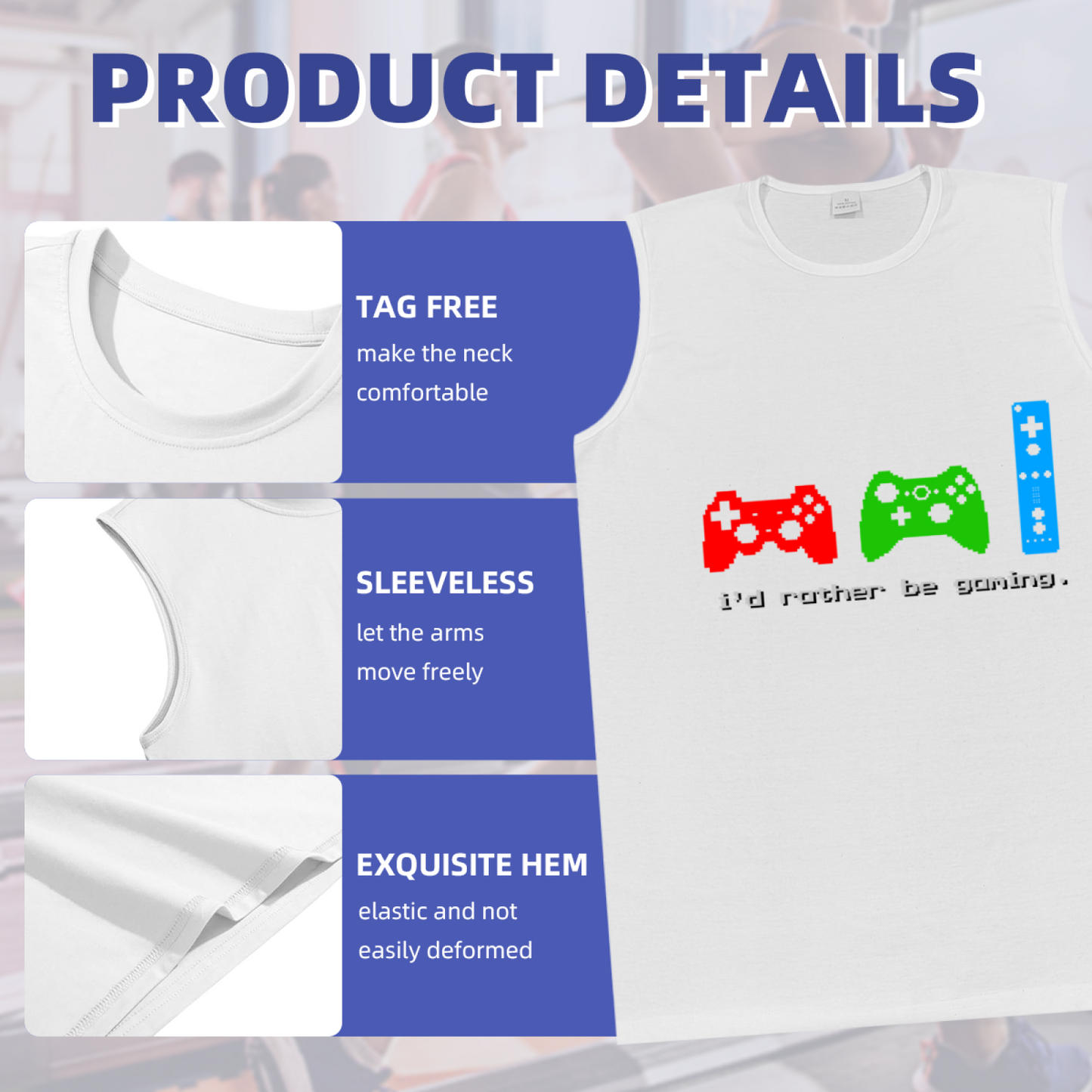 Retro Pixel Game Controller I¡¯d Rather Be Gaming Men Tank