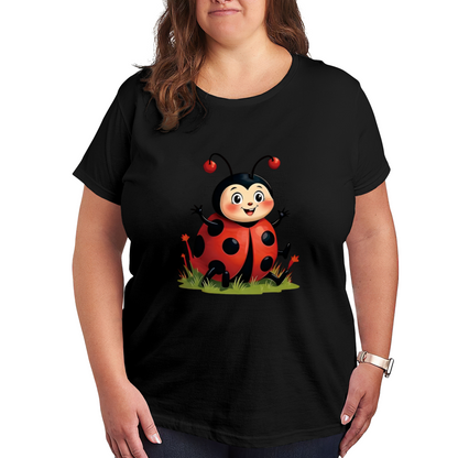 Adorable Cartoon Ladybug Cute Plus Size Graphic Tee