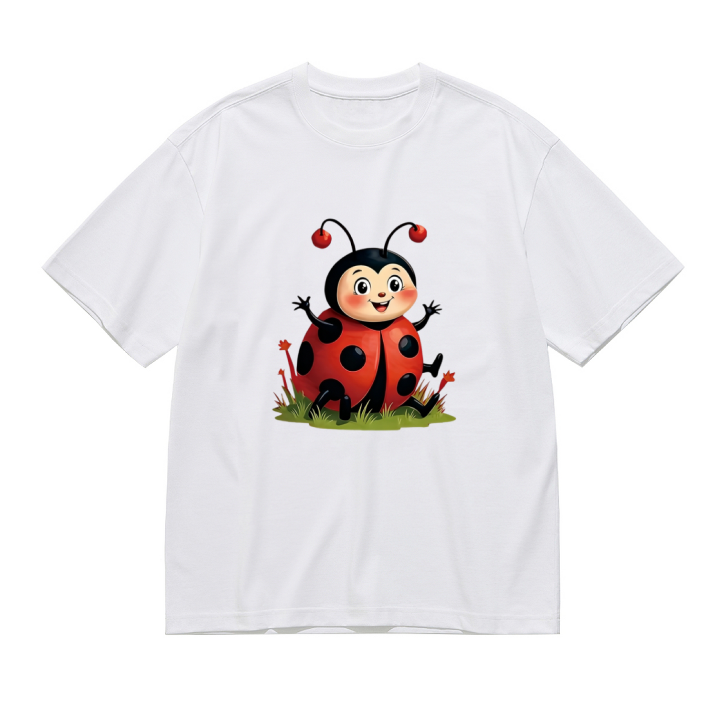 Adorable Cartoon Ladybug Cute Plus Size Graphic Tee