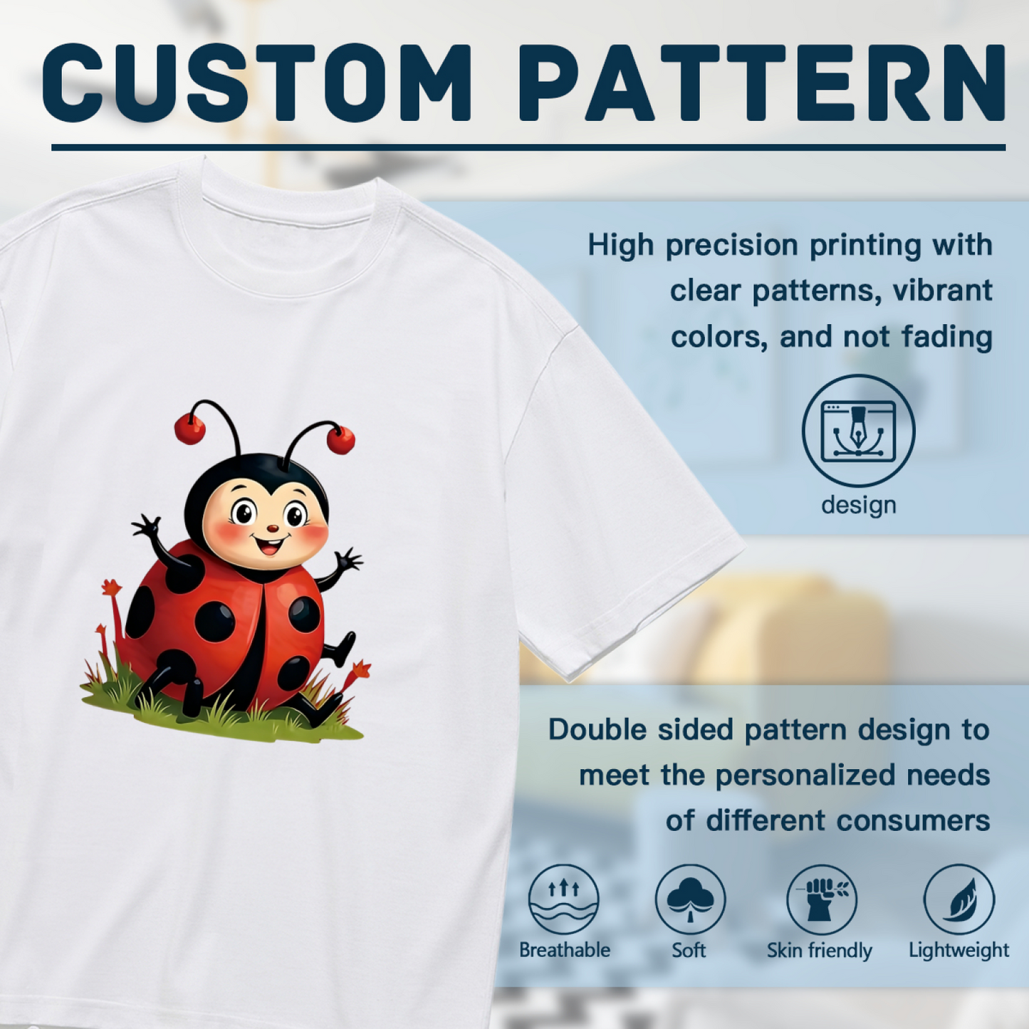 Adorable Cartoon Ladybug Cute Plus Size Graphic Tee