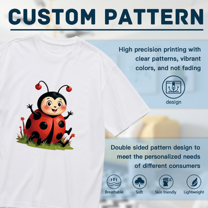 Adorable Cartoon Ladybug Cute Plus Size Graphic Tee