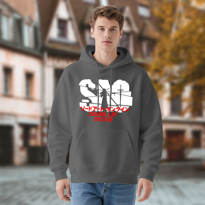 SAO Sword Art Online Anime Gray Hoodie, Unisex Loose Comfort Sweatshirt