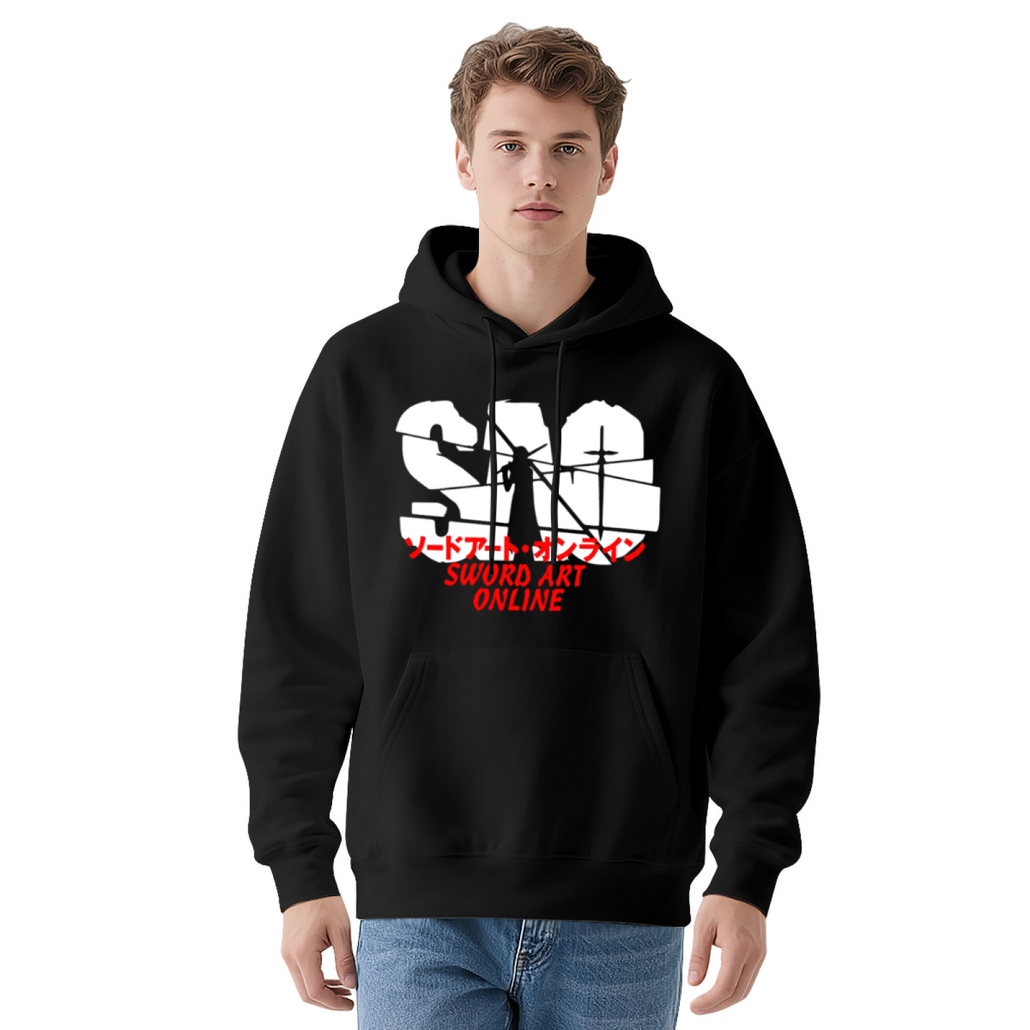 SAO Sword Art Online Anime Gray Hoodie, Unisex Loose Comfort Sweatshirt