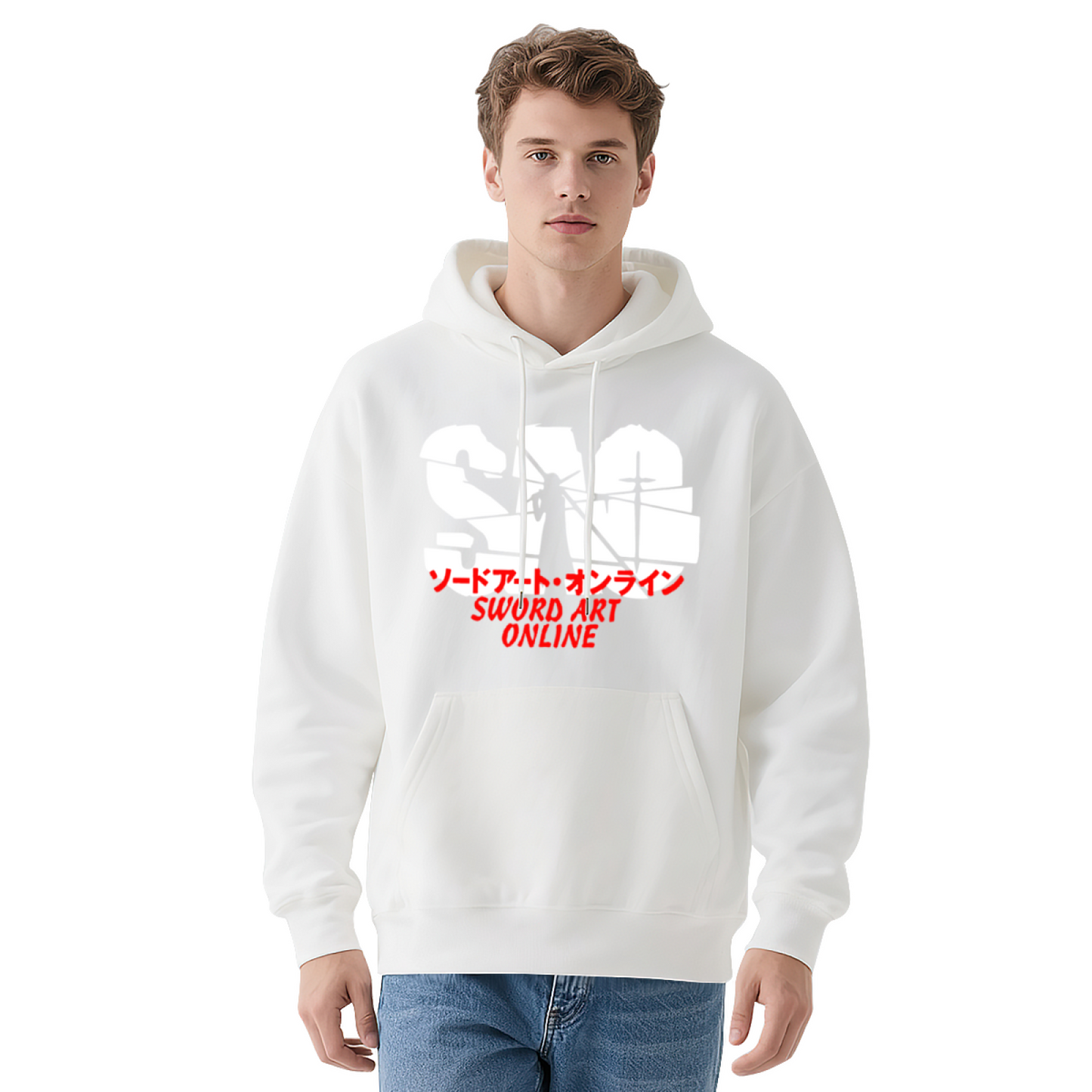 SAO Sword Art Online Anime Gray Hoodie, Unisex Loose Comfort Sweatshirt