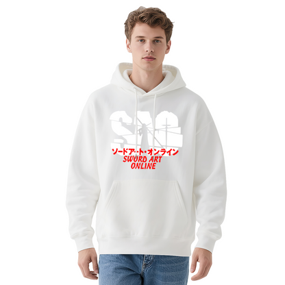 SAO Sword Art Online Anime Gray Hoodie, Unisex Loose Comfort Sweatshirt