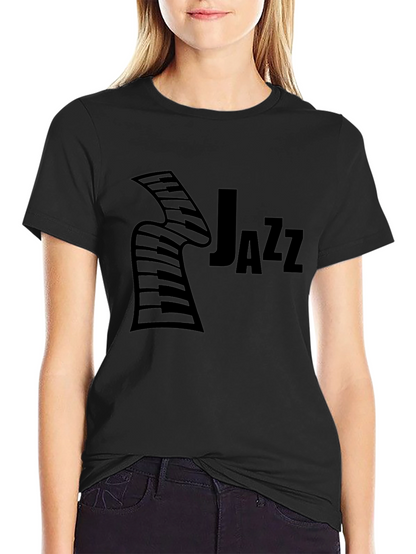 Jazz Music Graphic Black T-Shirt
