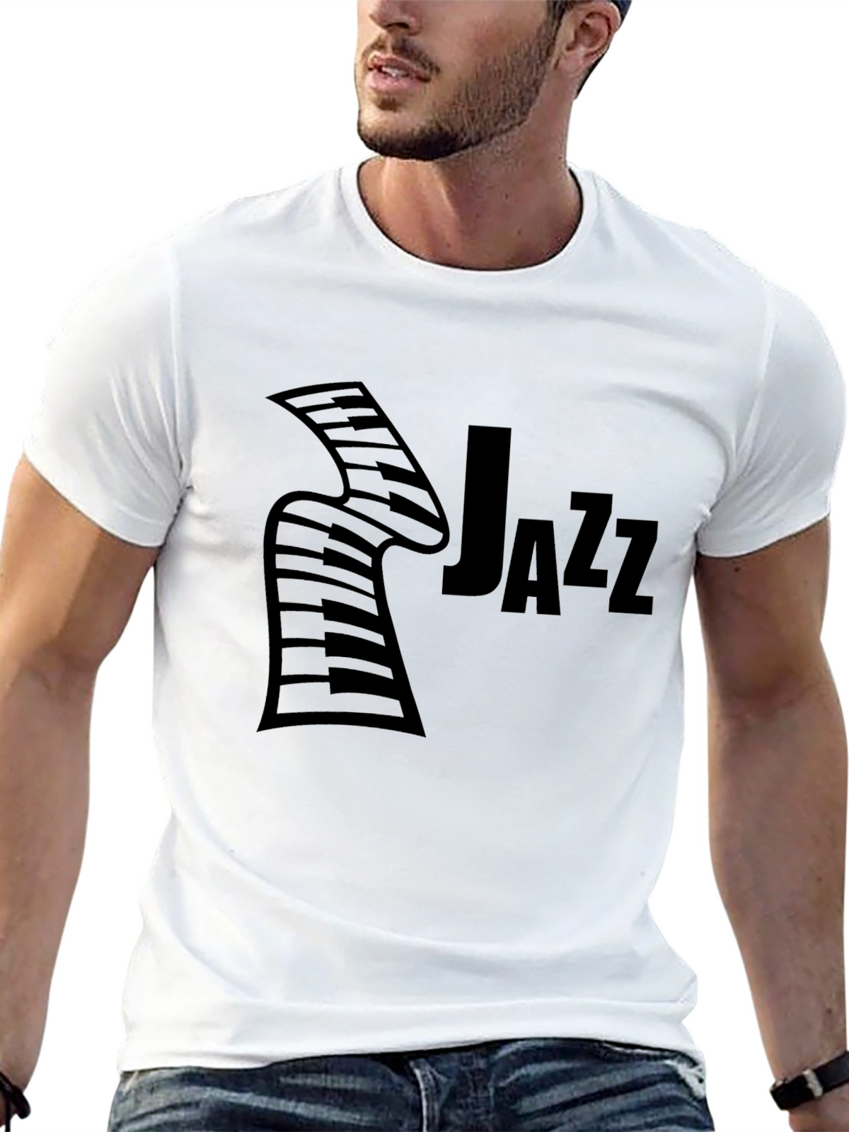 Jazz Music Graphic Black T-Shirt