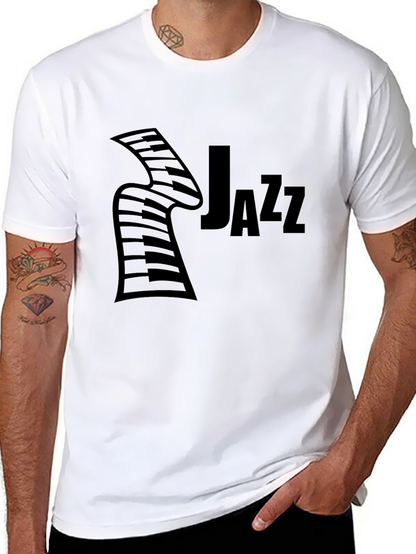 Jazz Music Graphic Black T-Shirt