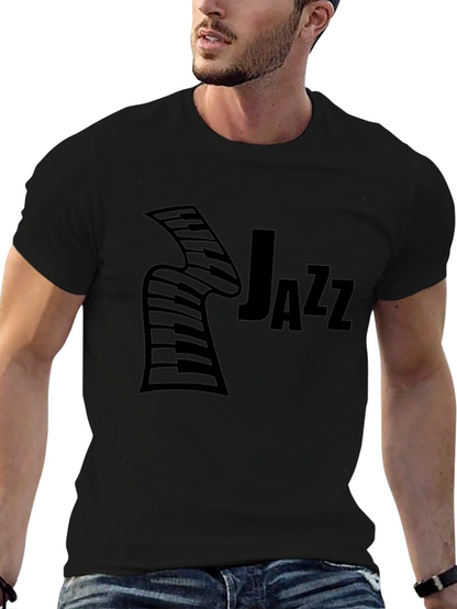 Jazz Music Graphic Black T-Shirt