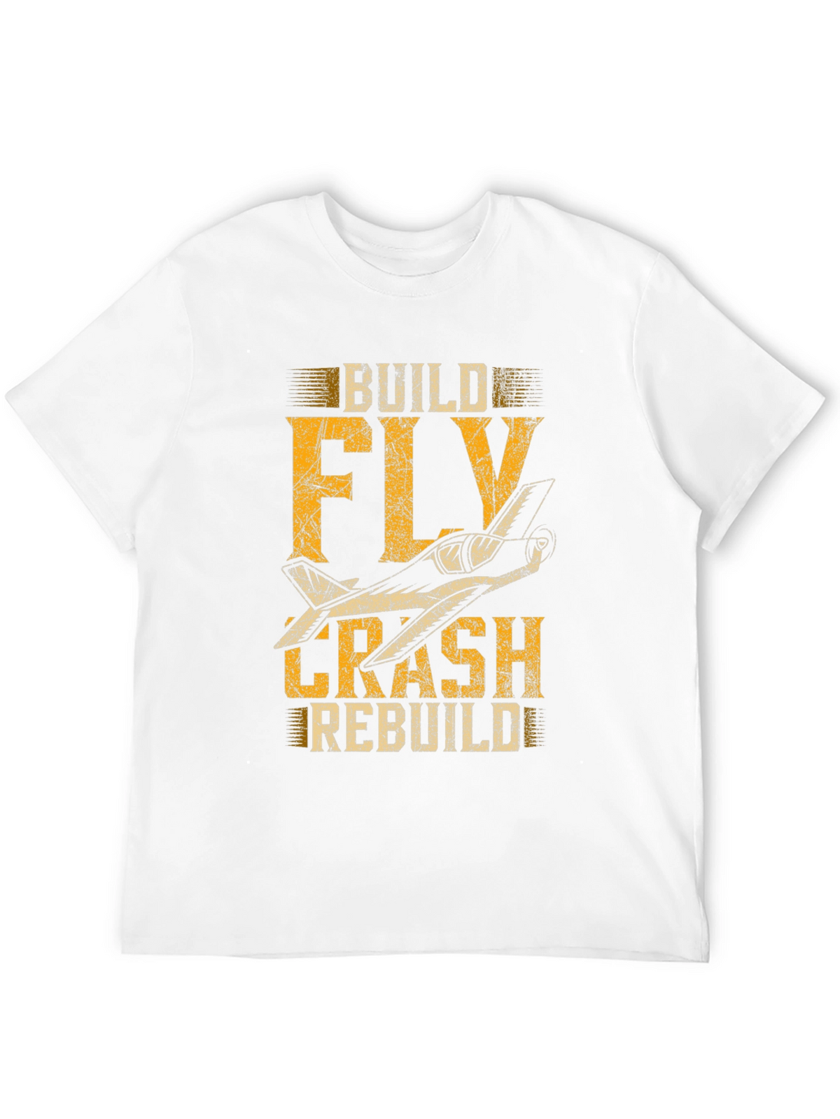 Build Fly Crash Rebuild Plane Graphic Tee