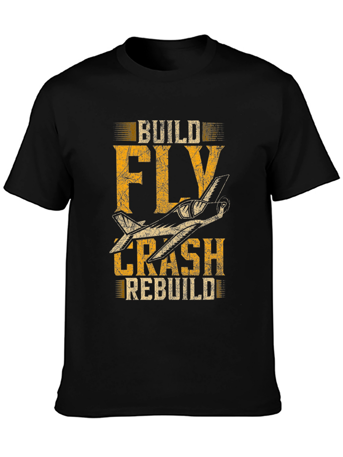 Build Fly Crash Rebuild Plane Graphic Tee