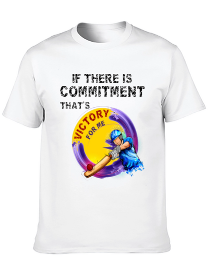 Victory Cricket T-Shirt - Commitment Design