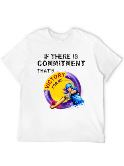 Victory Cricket T-Shirt - Commitment Design