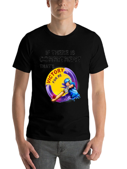 Victory Cricket T-Shirt - Commitment Design