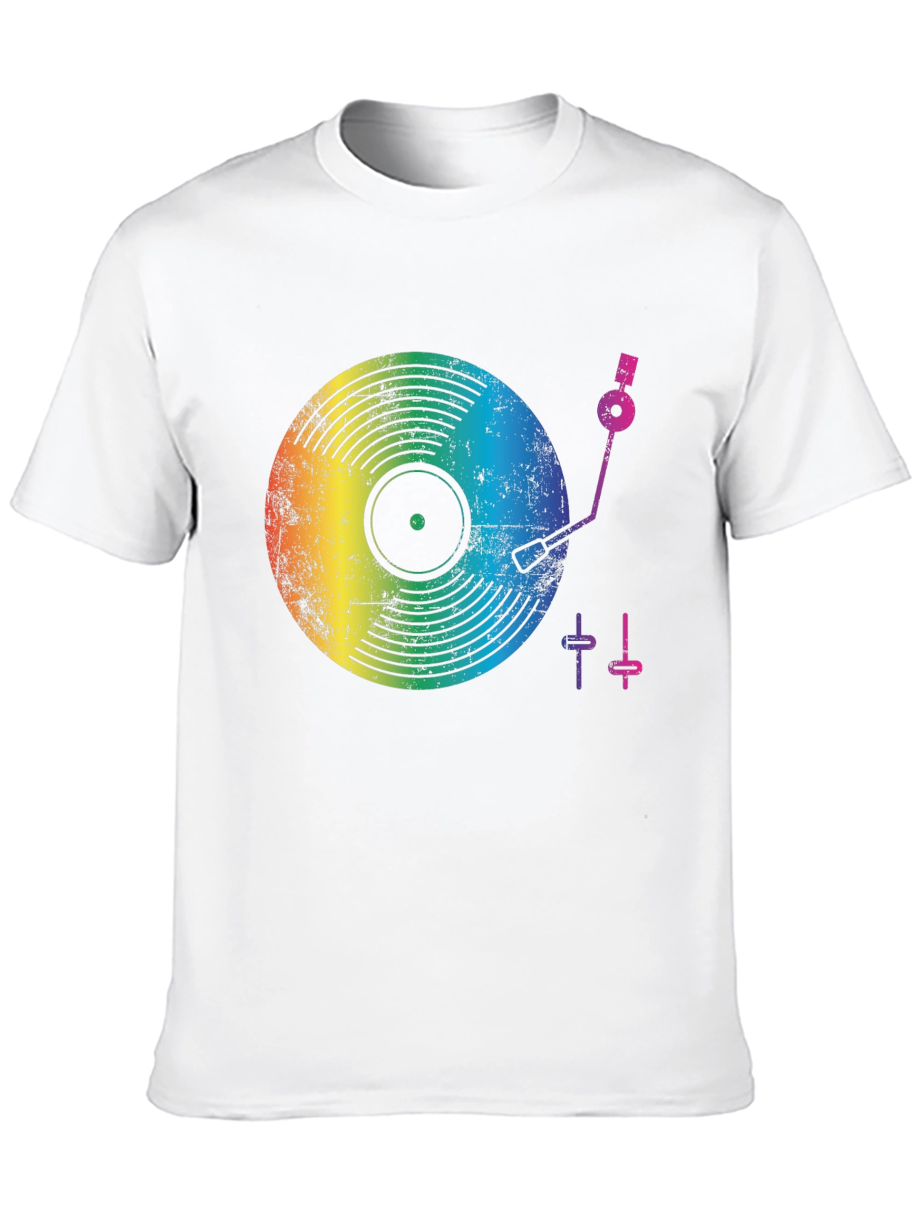 Rainbow Record Player Graphic T-Shirt