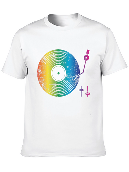 Rainbow Record Player Graphic T-Shirt