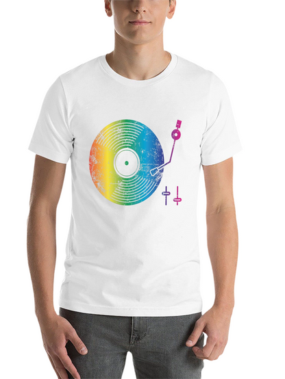 Rainbow Record Player Graphic T-Shirt