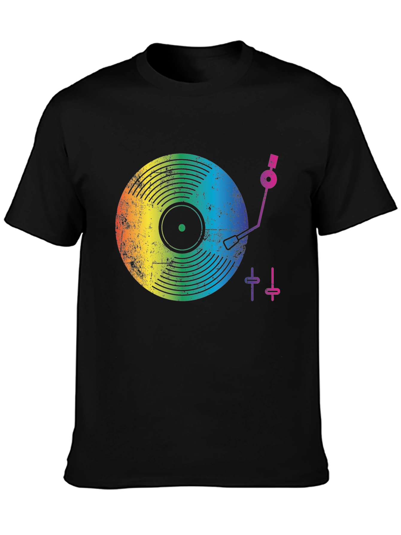 Rainbow Record Player Graphic T-Shirt