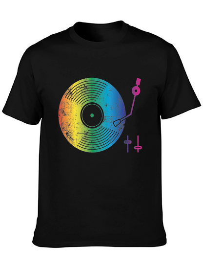 Rainbow Record Player Graphic T-Shirt